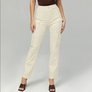 Mistress Rocks Best Life Cream Cargo Ankle Pants Sz S